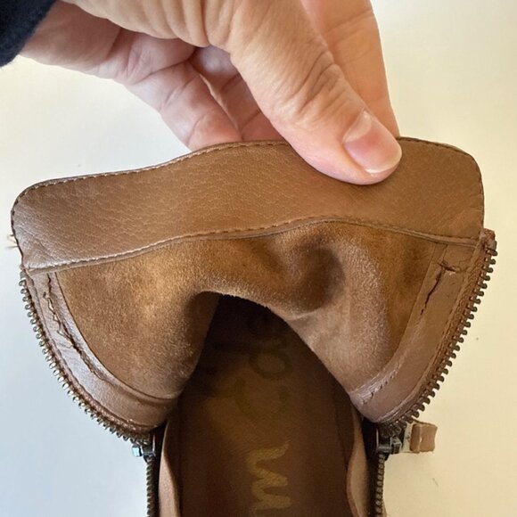Sam Edelman Packer Ankle Boots Women’s Sz 8.5 Brown Suede Brown Side Zip - Picture 15 of 16